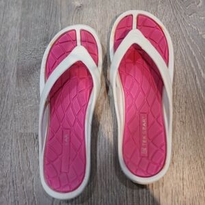 Tek Gear Women's Sandals with Pink Insole and White Straps